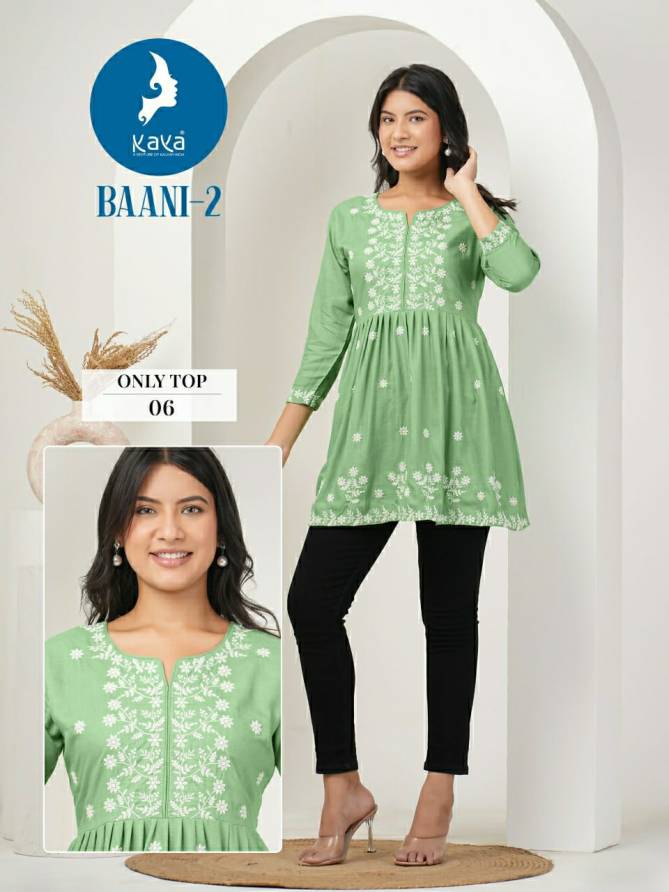 Baani 2 By Kaya Rayon Designer Short Ladies Top Wholesale Market In Surat